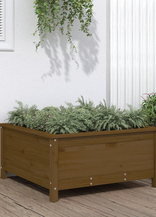 Plantenbak 82,5X82,5X39 Cm Massief Grenenhout Honingbruin
