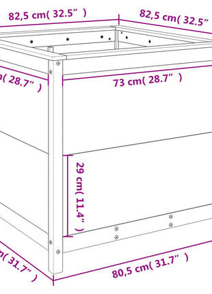 Plantenbak 82,5X82,5X78 Cm Massief Grenenhout