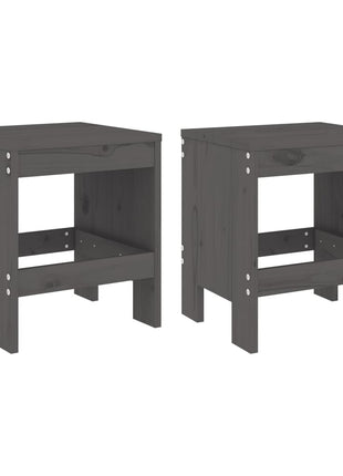 Tuinkrukken 2 st 40x36x45 cm massief grenenhout grijs