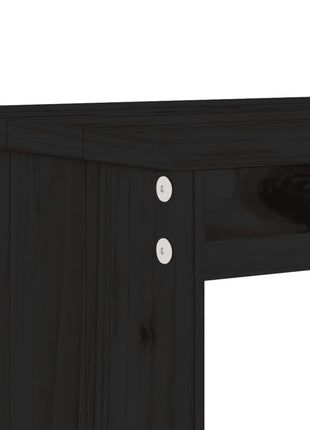 Barkrukken 2 st 40x36x45 cm massief grenenhout zwart