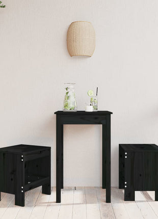 Barkrukken 2 st 40x36x45 cm massief grenenhout zwart