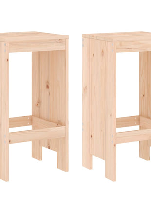 Barkrukken 2 st 40x36x75 cm massief grenenhout