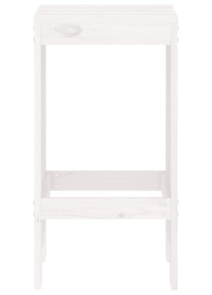 Barkrukken 2 st 40x36x75 cm massief grenenhout wit