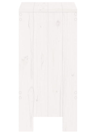 Barkrukken 2 st 40x36x75 cm massief grenenhout wit