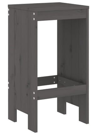 Barkrukken 2 st 40x36x75 cm massief grenenhout grijs