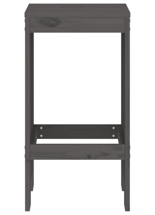 Barkrukken 2 st 40x36x75 cm massief grenenhout grijs