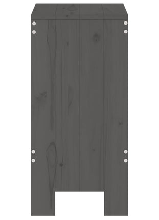 Barkrukken 2 st 40x36x75 cm massief grenenhout grijs