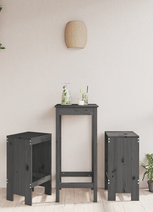 Barkrukken 2 st 40x36x75 cm massief grenenhout grijs