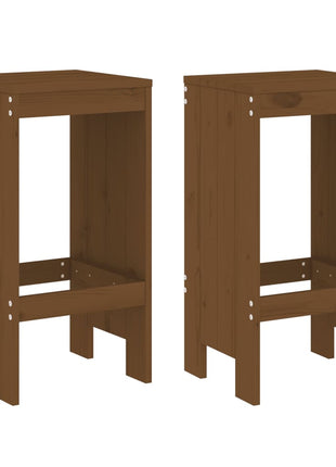Barkrukken 2 st 40x36x75 cm massief grenenhout honingbruin