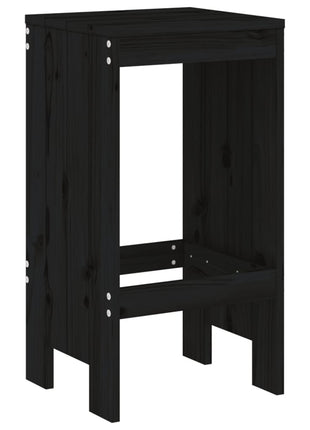 Barkrukken 2 st 40x36x75 cm massief grenenhout zwart