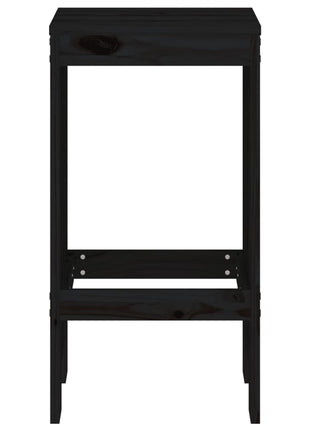 Barkrukken 2 st 40x36x75 cm massief grenenhout zwart