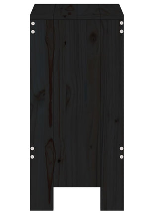 Barkrukken 2 st 40x36x75 cm massief grenenhout zwart