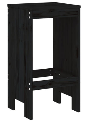 Barkrukken 2 st 40x36x75 cm massief grenenhout zwart