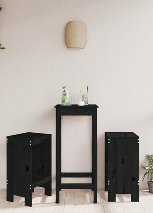 Barkrukken 2 st 40x36x75 cm massief grenenhout zwart