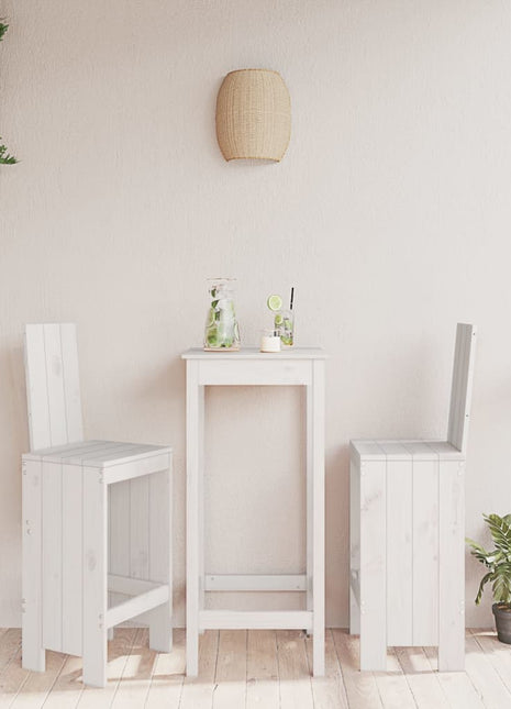 Barkrukken 2 st 40x42x120 cm massief grenenhout wit