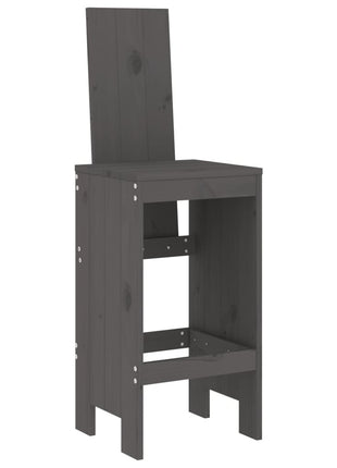Barkrukken 2 st 40x42x120 cm massief grenenhout grijs