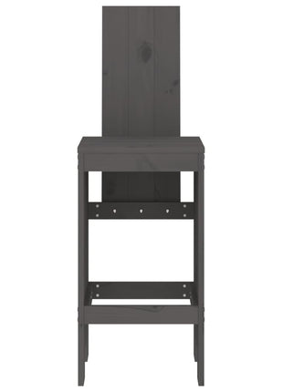 Barkrukken 2 st 40x42x120 cm massief grenenhout grijs