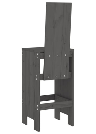 Barkrukken 2 st 40x42x120 cm massief grenenhout grijs