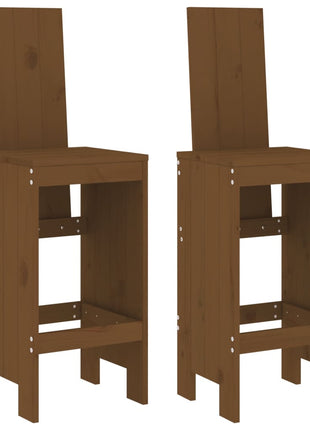 Barkrukken 2 st 40x42x120 cm massief grenenhout honingbruin
