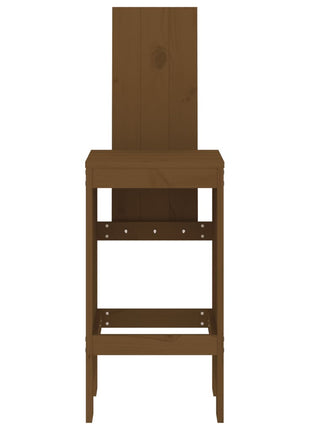 Barkrukken 2 st 40x42x120 cm massief grenenhout honingbruin