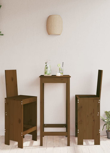 Barkrukken 2 st 40x42x120 cm massief grenenhout honingbruin
