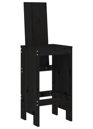 Barkrukken 2 st 40x42x120 cm massief grenenhout zwart