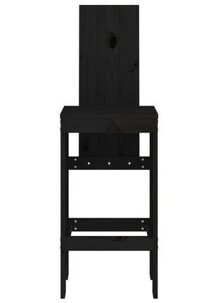 Barkrukken 2 st 40x42x120 cm massief grenenhout zwart