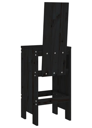 Barkrukken 2 st 40x42x120 cm massief grenenhout zwart