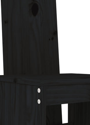 Barkrukken 2 st 40x42x120 cm massief grenenhout zwart