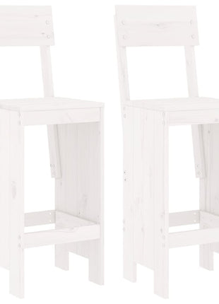 Barkrukken 2 st 40x48,5x115,5 cm massief grenenhout wit