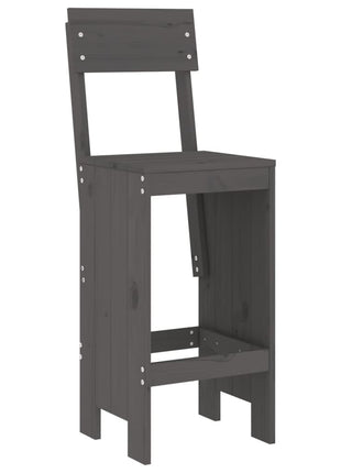 Barkrukken 2 st 40x48,5x115,5 cm massief grenenhout grijs