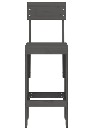 Barkrukken 2 st 40x48,5x115,5 cm massief grenenhout grijs