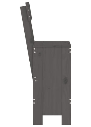 Barkrukken 2 st 40x48,5x115,5 cm massief grenenhout grijs