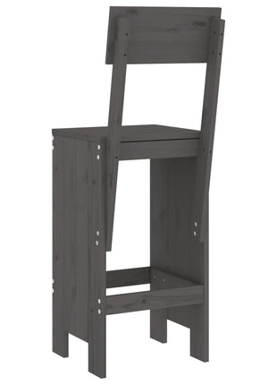 Barkrukken 2 st 40x48,5x115,5 cm massief grenenhout grijs