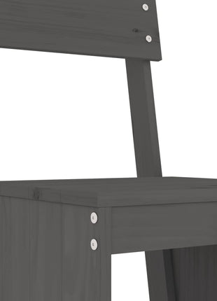Barkrukken 2 st 40x48,5x115,5 cm massief grenenhout grijs