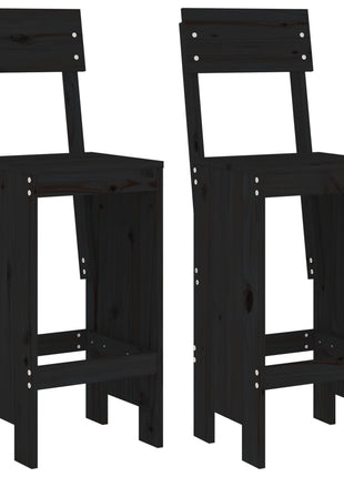 Barkrukken 2 st 40x48,5x115,5 cm massief grenenhout zwart