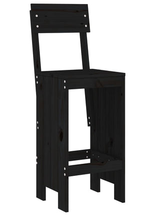 Barkrukken 2 st 40x48,5x115,5 cm massief grenenhout zwart
