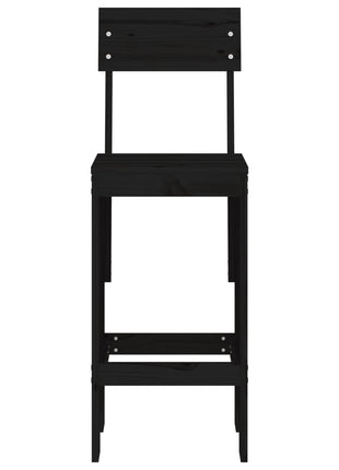 Barkrukken 2 st 40x48,5x115,5 cm massief grenenhout zwart