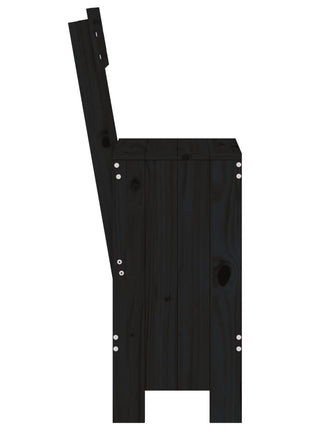 Barkrukken 2 st 40x48,5x115,5 cm massief grenenhout zwart