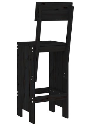 Barkrukken 2 st 40x48,5x115,5 cm massief grenenhout zwart
