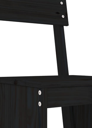 Barkrukken 2 st 40x48,5x115,5 cm massief grenenhout zwart