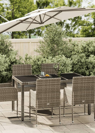 7-Delige Tuinset Met Kussens Poly Rattan