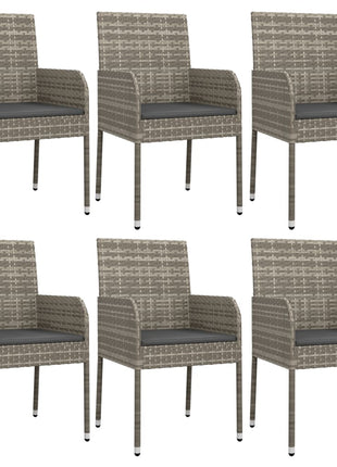 7-Delige Tuinset Met Kussens Poly Rattan