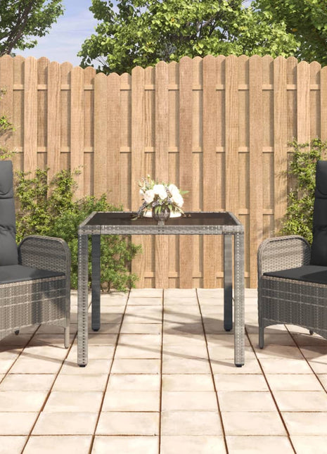 3-Delige Tuinset Met Kussens Poly Rattan Grijs