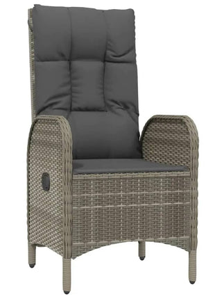 9-Delige Tuinset Met Kussens Poly Rattan Grijs