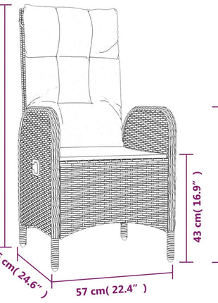 9-Delige Tuinset Met Kussens Poly Rattan Grijs