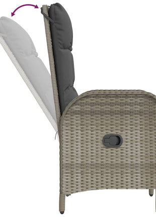 5-Delige Tuinset Met Kussens Poly Rattan Grijs
