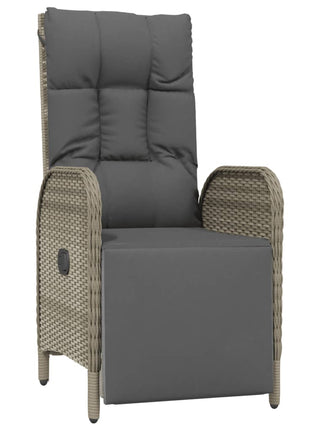 9-Delige Tuinset Met Kussens Poly Rattan Grijs