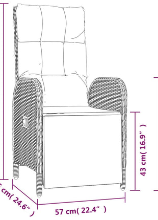 9-Delige Tuinset Met Kussens Poly Rattan Grijs