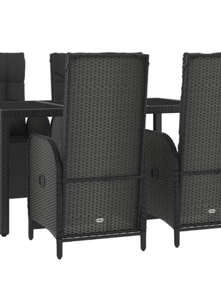 5-Delige Tuinset Met Kussens Poly Rattan Zwart